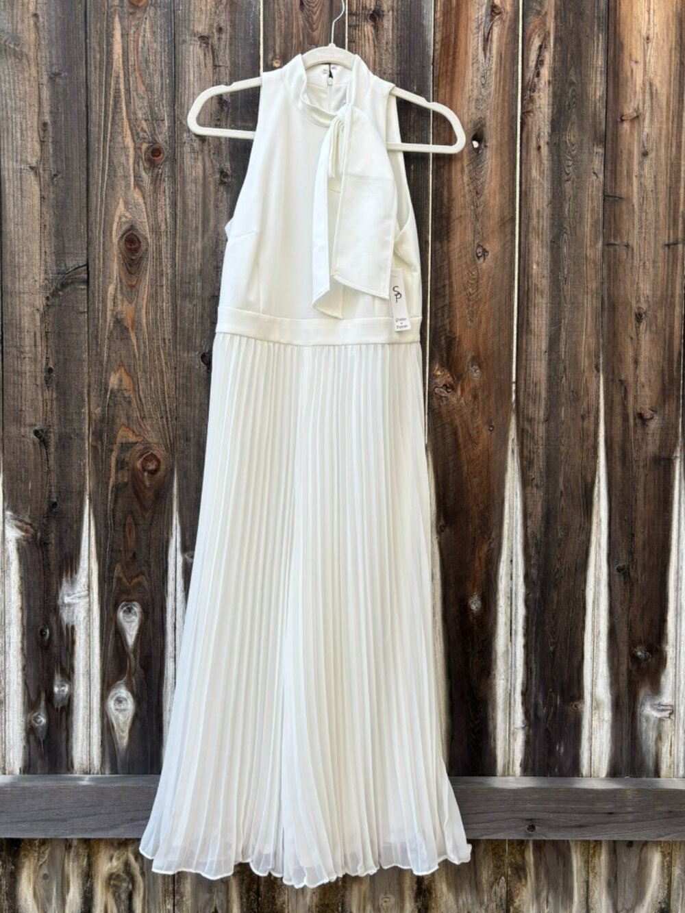 NWT Shelby & Palmer White High Neck Pleated Romper Jumpsuit 8